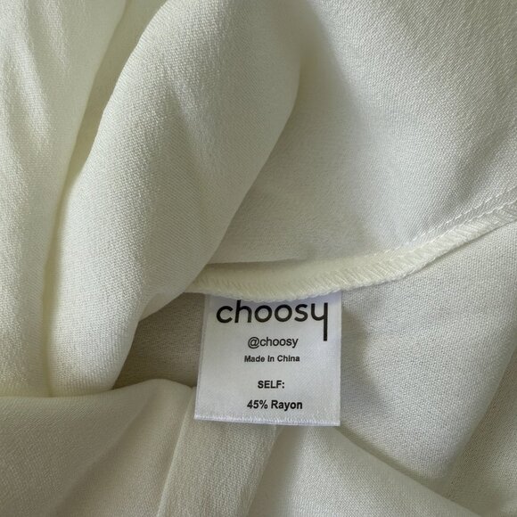 White Collared Plunging Neck Shirt Dress NWT - Picture 8 of 9